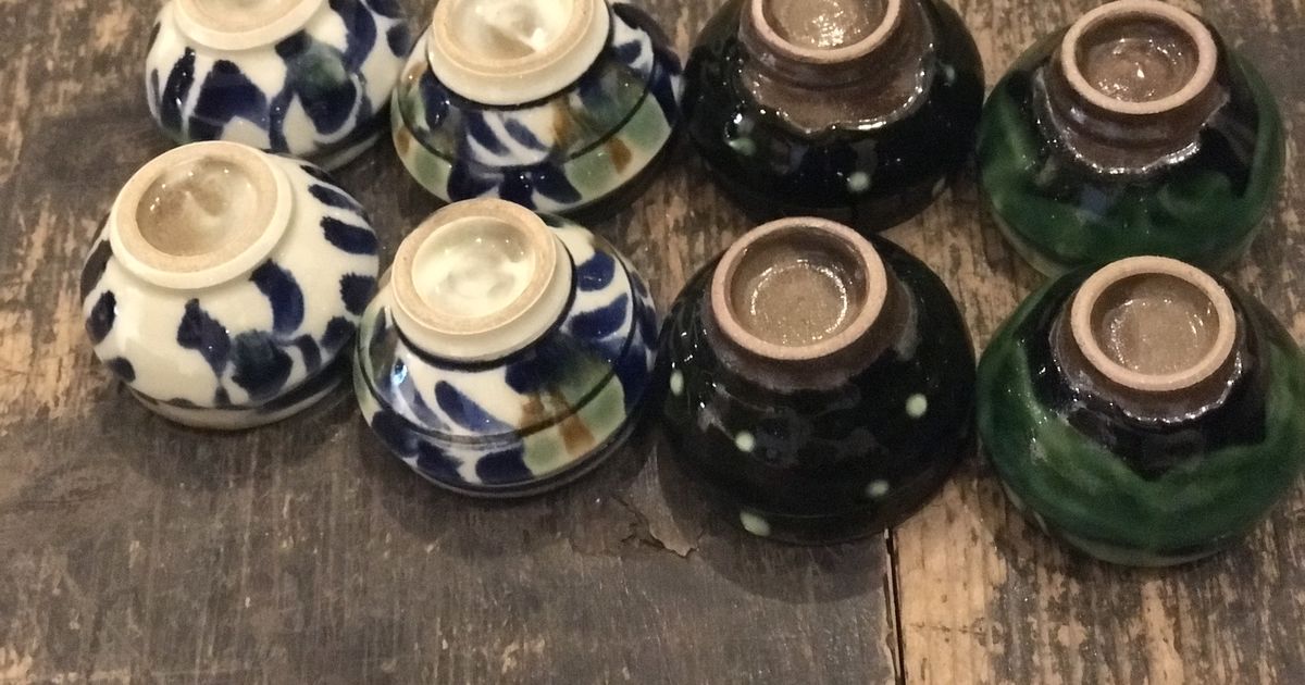 やちむんのお猪口で日本酒いかがですか？う豪徳寺うつわのわ田 | 酒器