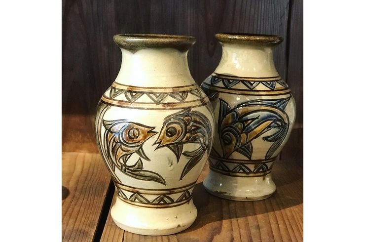 魚紋 やちむん花器 東京うつわのわ田 | 花器・壺・鉢 | 商品紹介