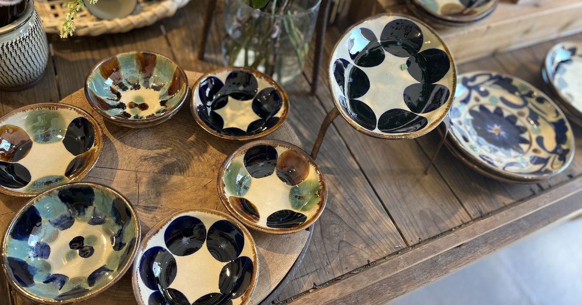 オーバル皿　２枚　エドメ陶房　やちむん　沖縄