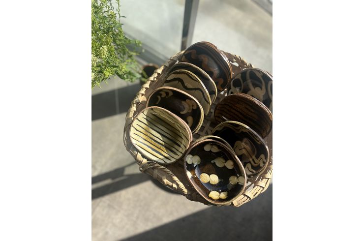 柳瀬俊一郎 沙器窯 スリップウェア スープカップ 2個セット スリップ