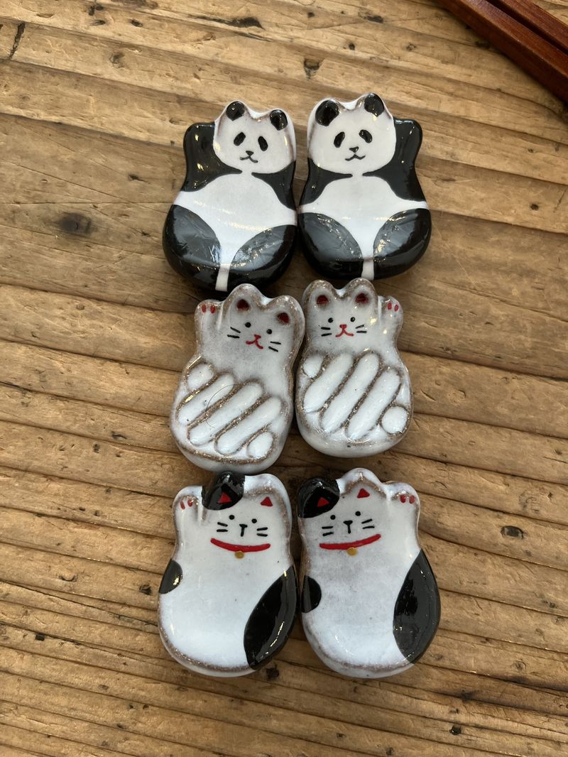 招き熊猫の箸置き 豪徳寺 うつわのわ田